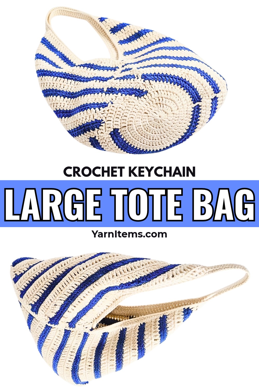 Crochet Origami Large Tote Bag Minimal