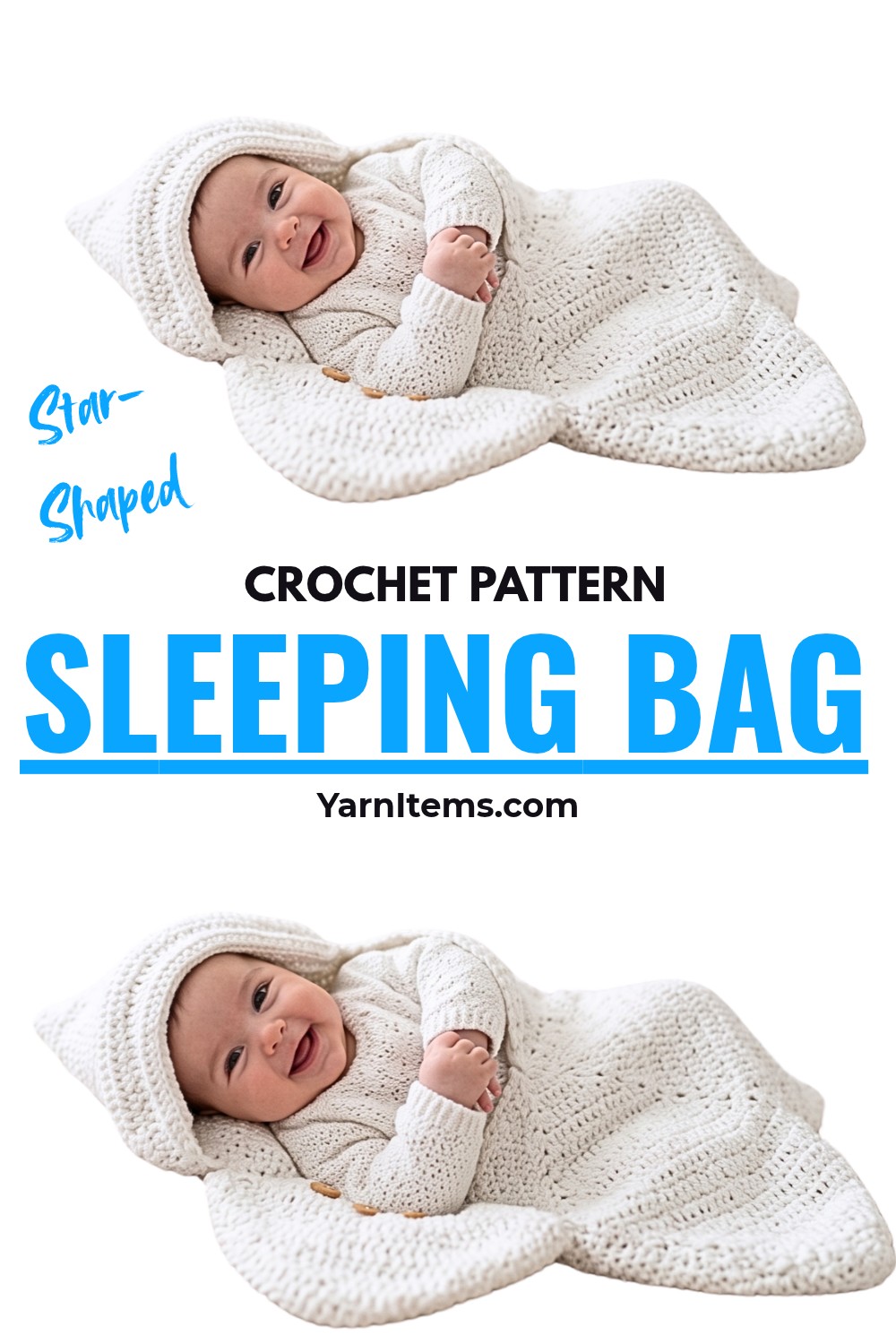 Crochet Star-Shaped Baby Sleeping Bag Pattern