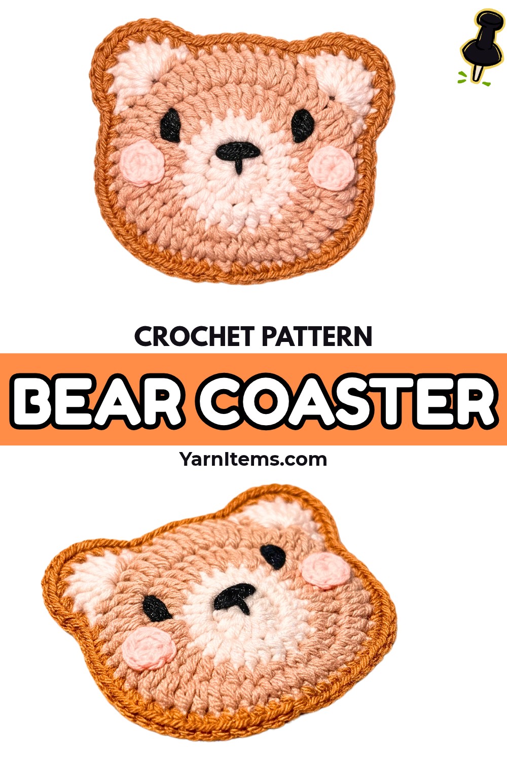 Cute Bear Coaster Crochet Pattern Free