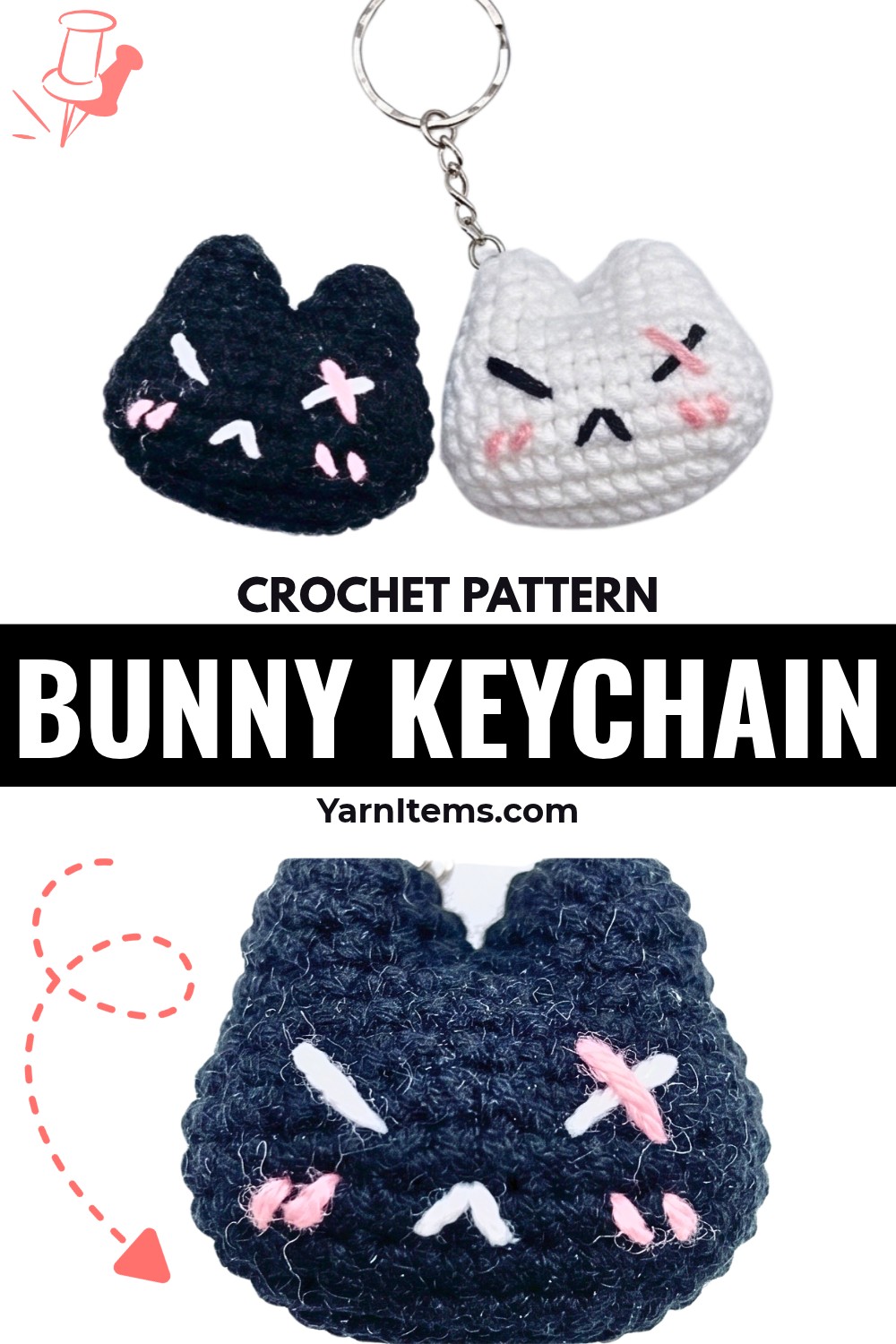Cute Crochet Bunny Keychain Pattern