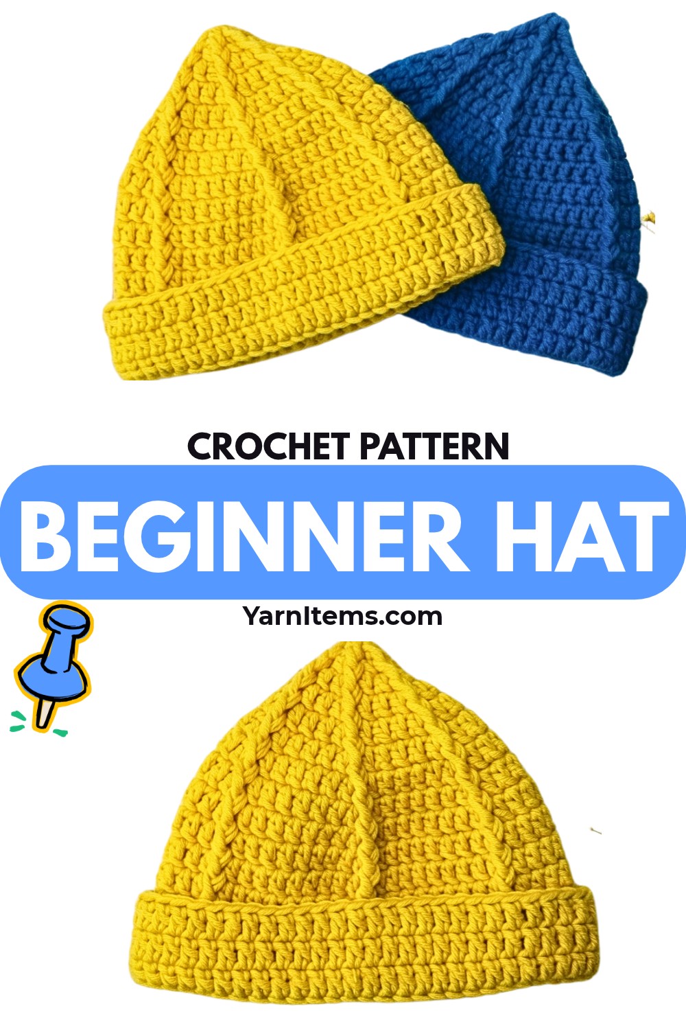 Easy Beginner Crochet Hat Pattern Free
