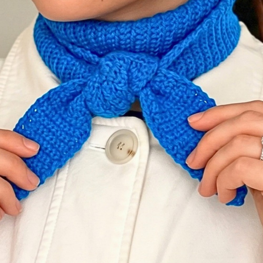Easy Crochet Mini Scarf Pattern with Front-Loop Slip Stitch